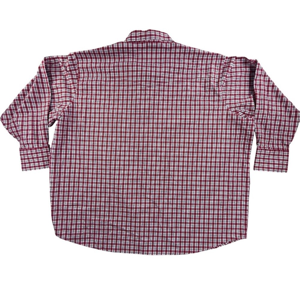 Vintage Wrangler Shirt Mens Big 4X Red Plaid Western Snap Button Long Sleeve - Picture 2 of 15